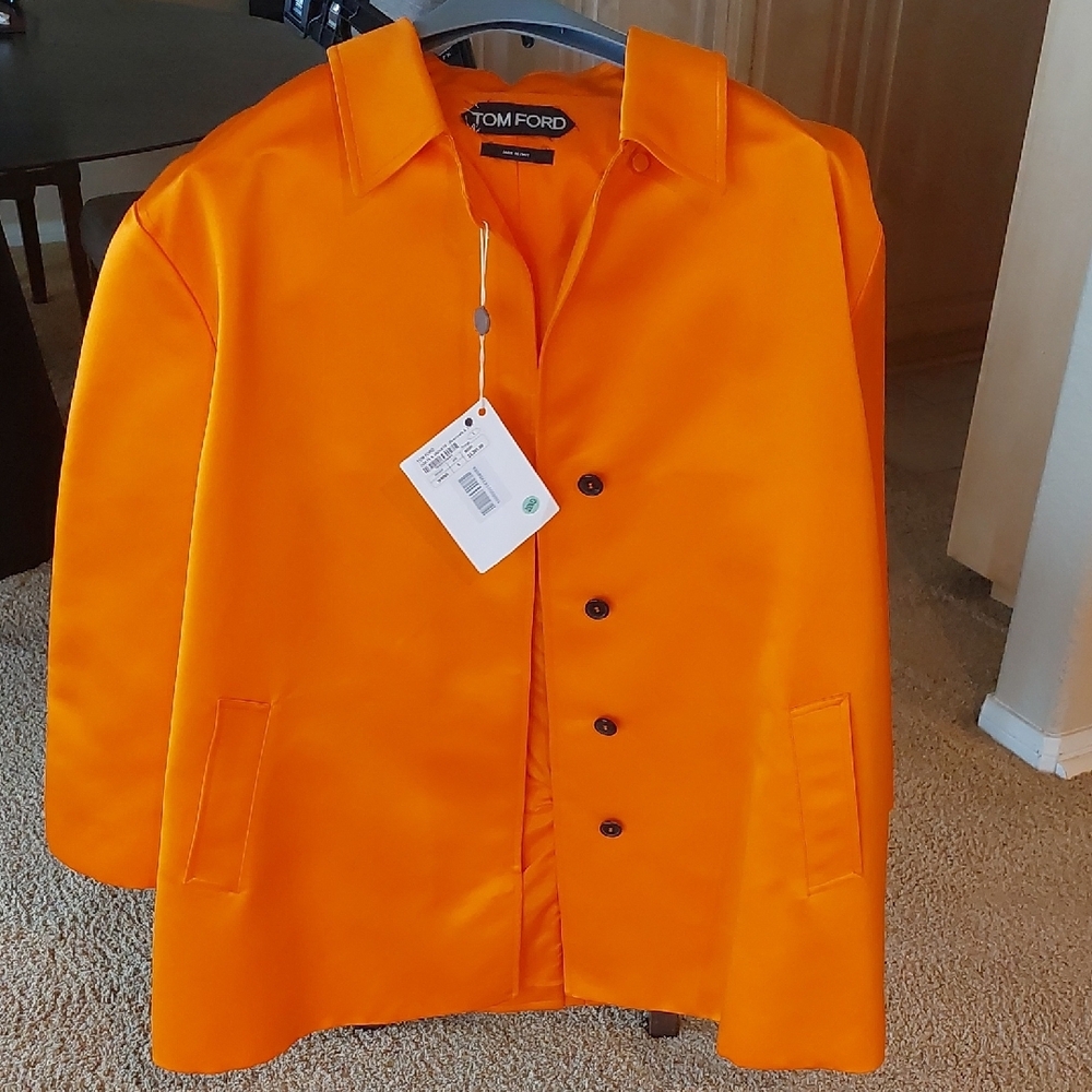 Tom Ford Vibrant Orange Cape Jacket